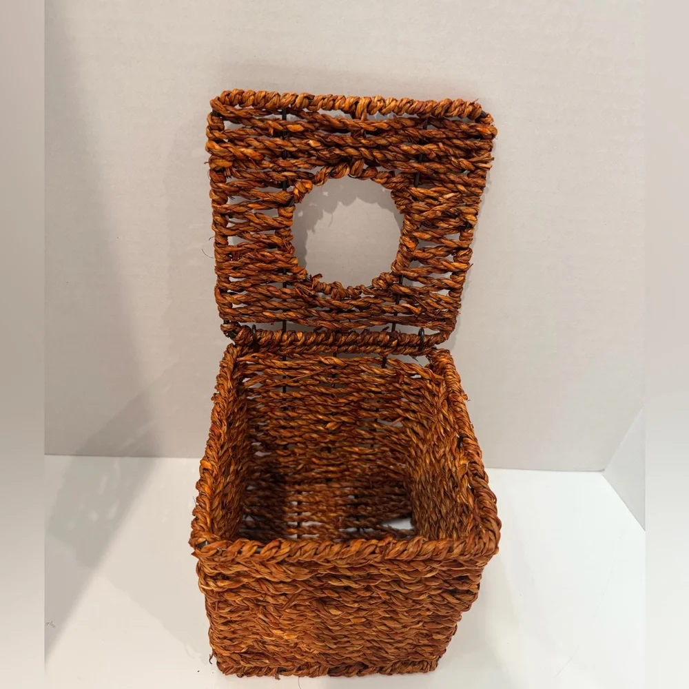 Rattan Brown Tissue Box Cover